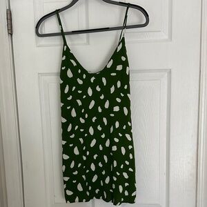 Reformation Forest Green Camisole with White Spots